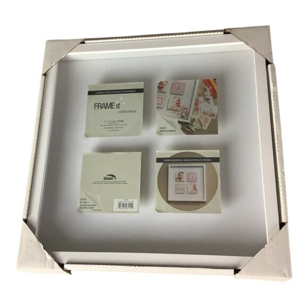 Frame It Collection‎ 14" X 14" Floating Image Design Picture Frame White